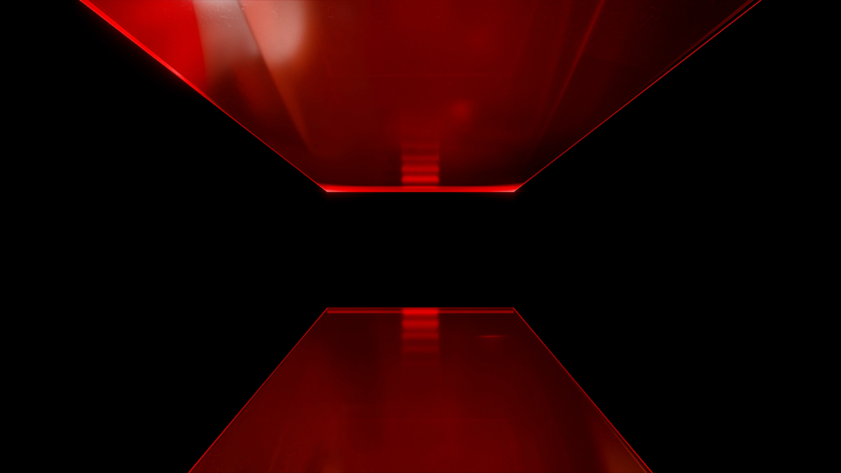 산이 그려져있는 이미지 표면에 빛이 대각선으로 꽂힌 뒤, 그 빛이 매우 적게 반사됨을 화살표로 표시한 그림. 적은 빛 반사로 우수한 시각적 성능을 나타낸다.