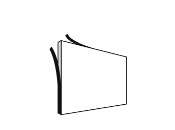 Based on the upper left corner of an oblique rectangle viewed from the left, it is represented by a thick black line that seems to peel off both sides, and this represents a narrower bezel.